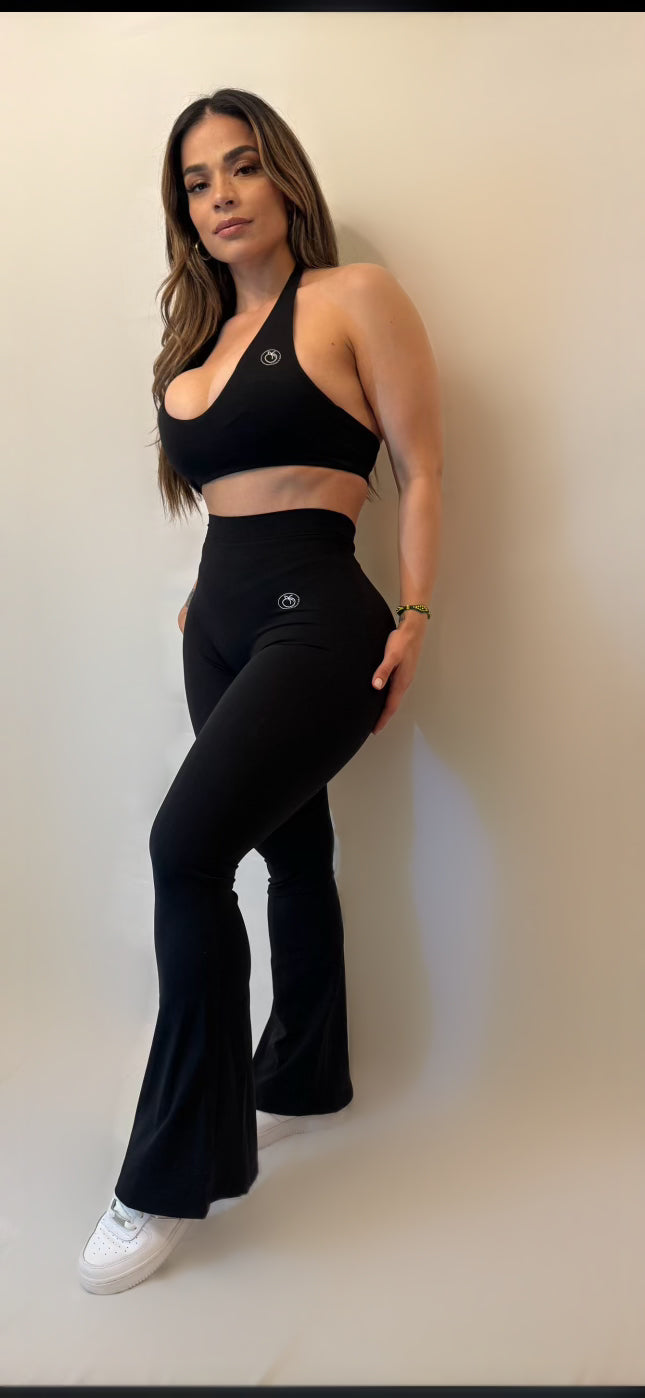 Black Halter Sports Bra